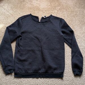 Ann Taylor Midnight Textured Crew Neck Sweater